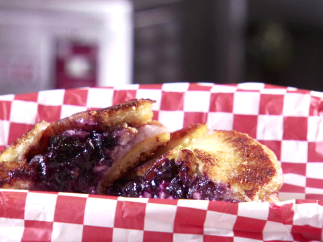Blueberry Blue Grilled Cheese Doughnut